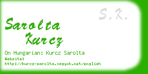 sarolta kurcz business card